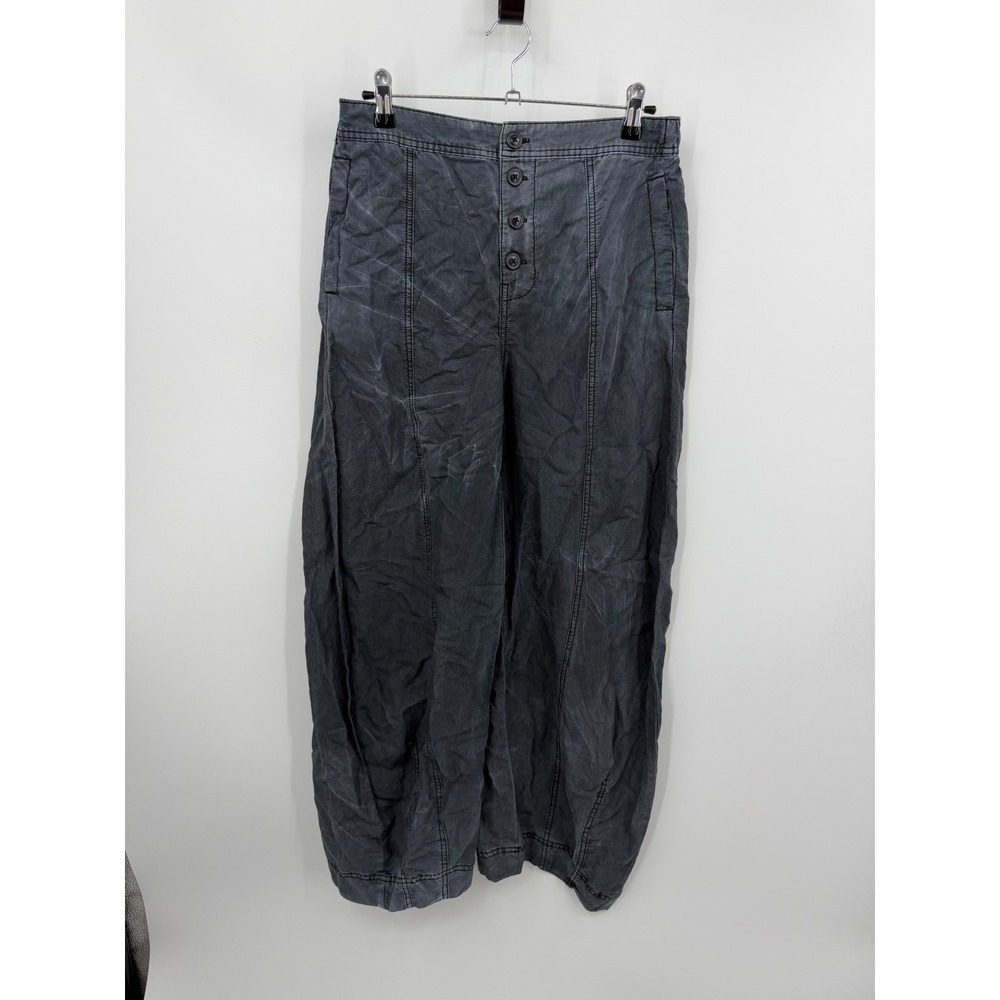 Free People sylvie Pants Women XS Gray Button Fly Lyocell Wide Leg OB2113039